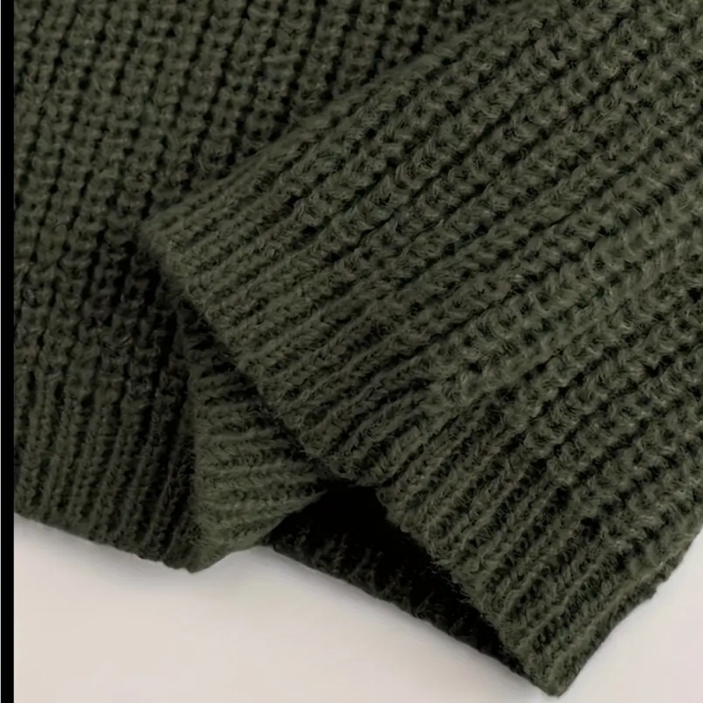 Oversized Button Front Long Sleeve Turtleneck Car… - image 6